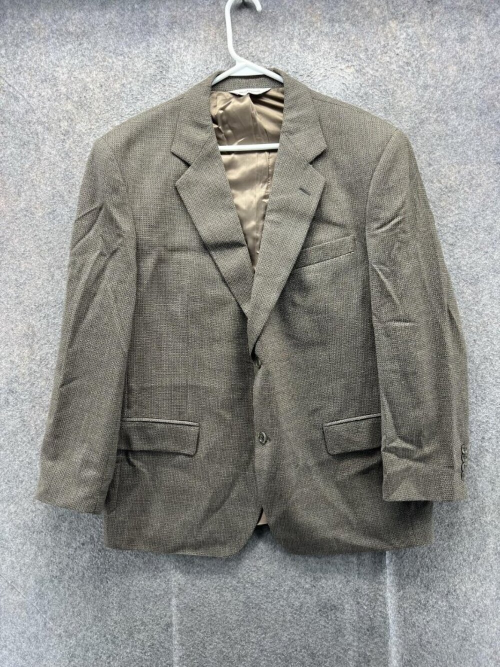 Pronto Uomo Blazer Mens 40S Brown Wool Check Tweed Sport Coat Jacket Dress Short